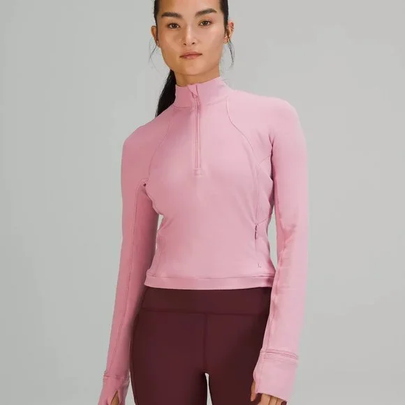 It's Rulu Run Cropped 1/2 Zip (Pink Taupe) - Picture 2 of 10